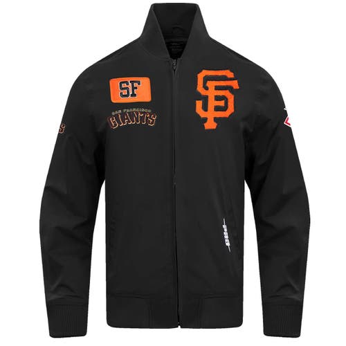 Pro Standard Black San Francisco Giants Area Code Twill Full-zip Jacket In Black
