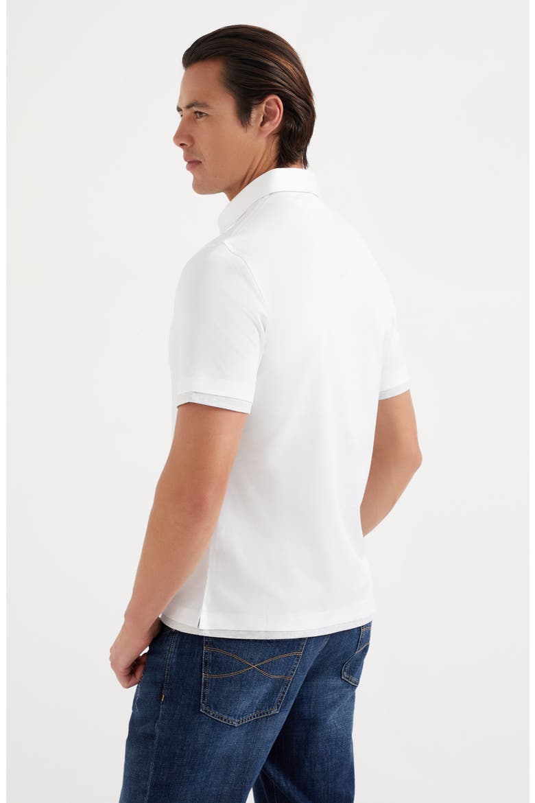 Polo with faux-layering, Alternate, color, White