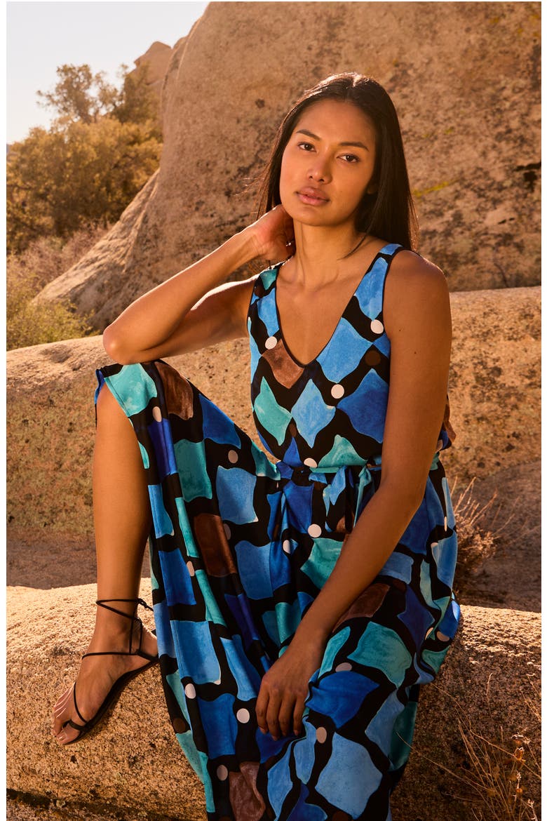 Bianca Sea Glass Sleeveless Maxi Dress, Alternate, color, BLUE MULTI