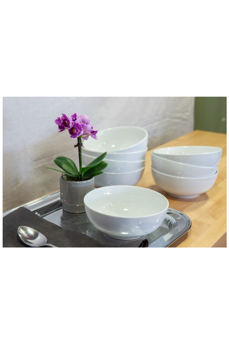Set of 8 Chowder Bowls, Alternate, color, WHITE