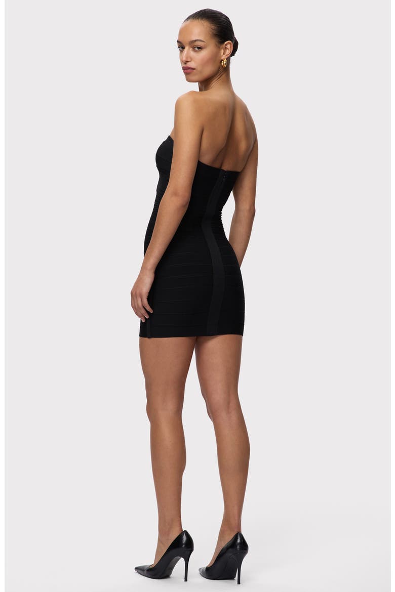 Strapless Bandage Minidress, Alternate, color, BLACK