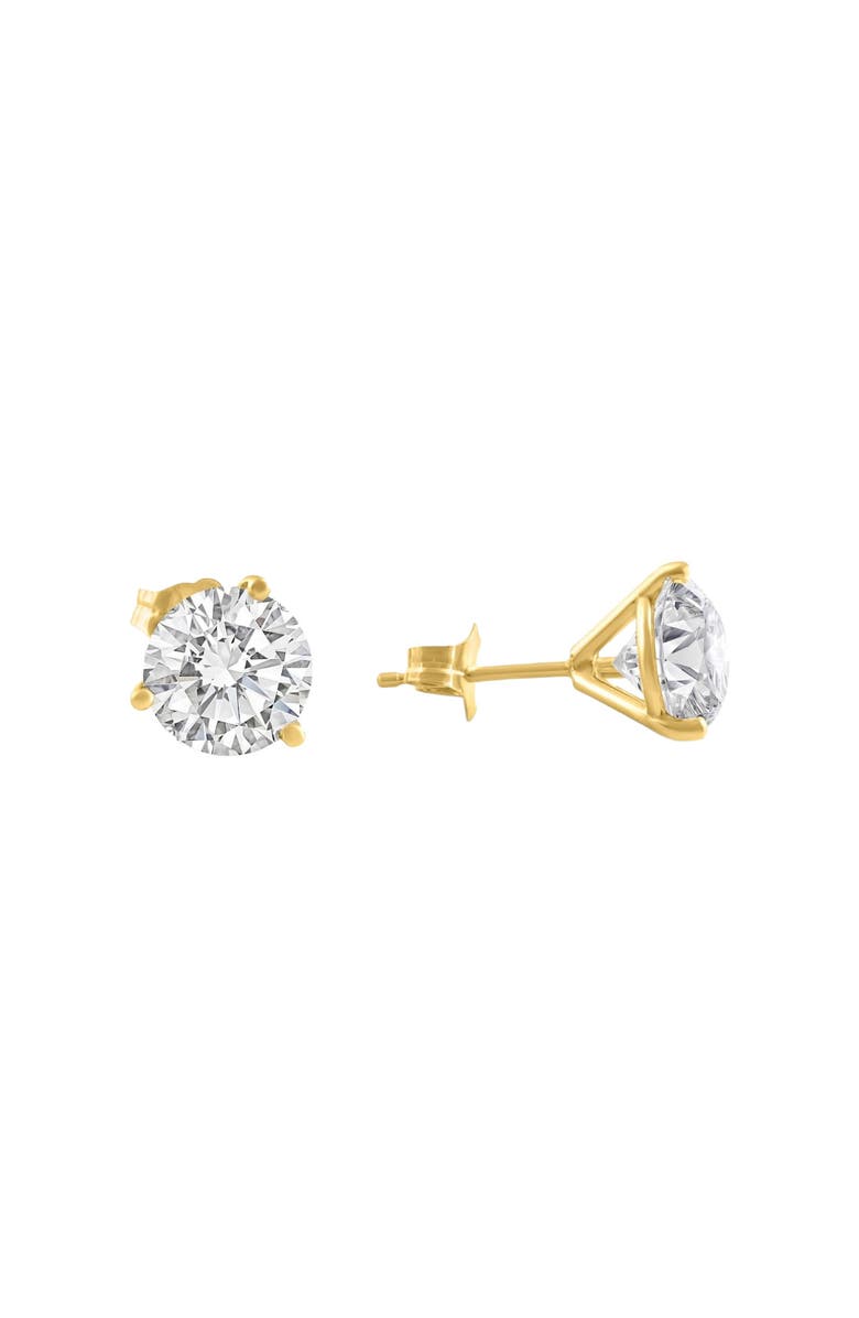 Bliss Diamond Certified 6.00CT Round Diamond Studs 14k Gold Lab Grown Earrings, Alternate, color, 14K Yellow Gold