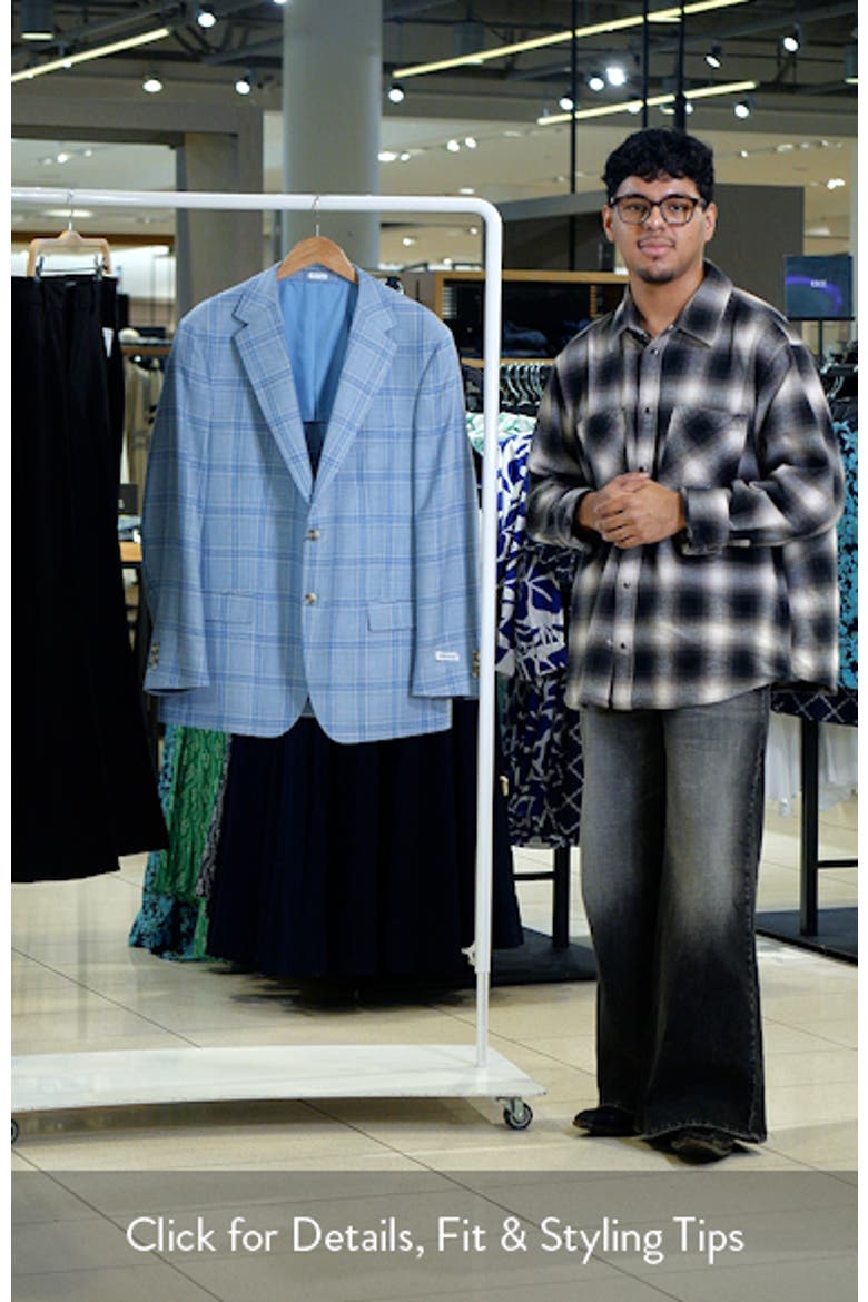 Hyperlight Soft Light Blue Plaid Wool & Silk Blend Sport Coat video