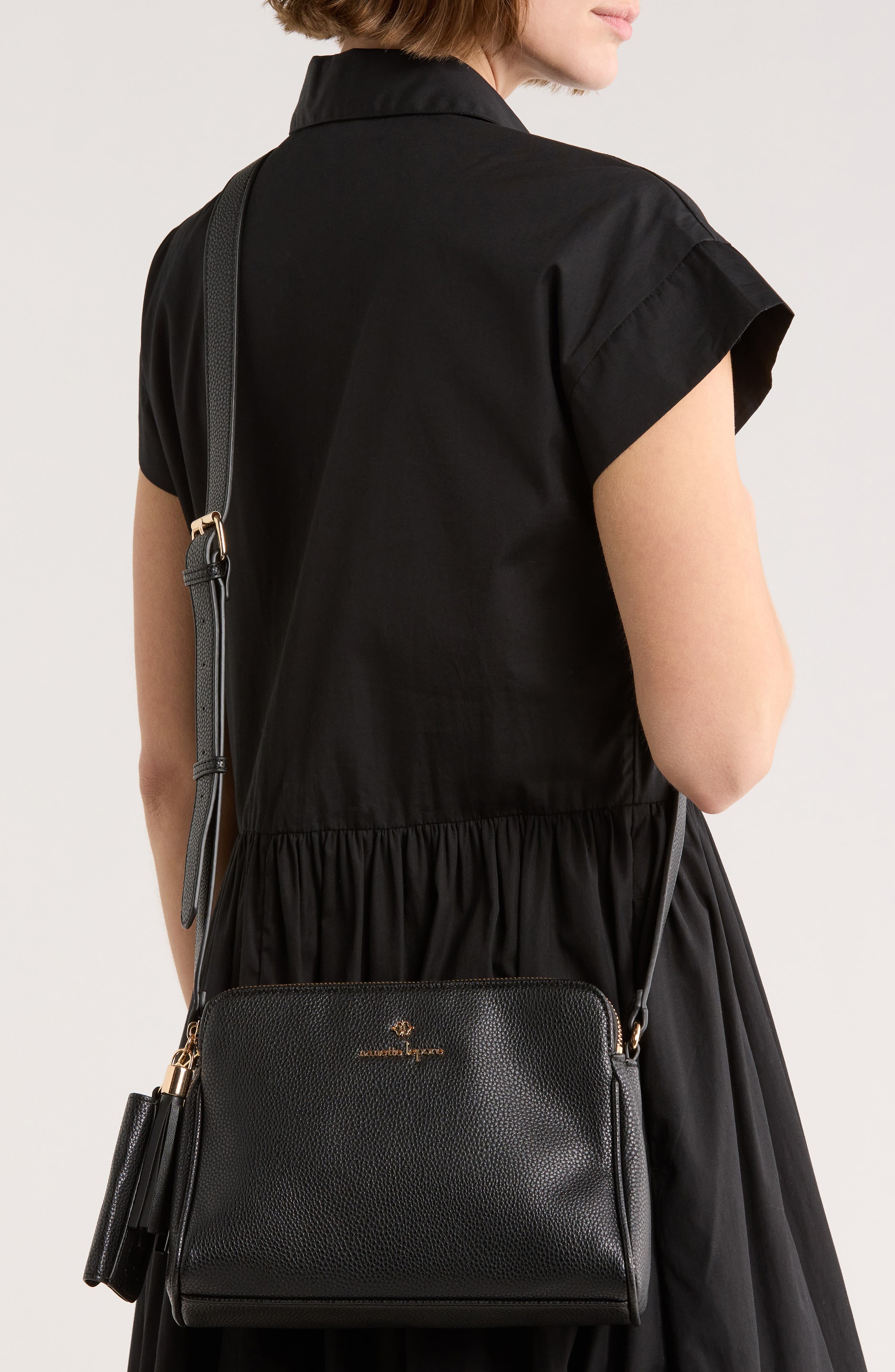 Nanette Lepore Siobhan Tassel Crossbody Bag, Alternate, color, Black