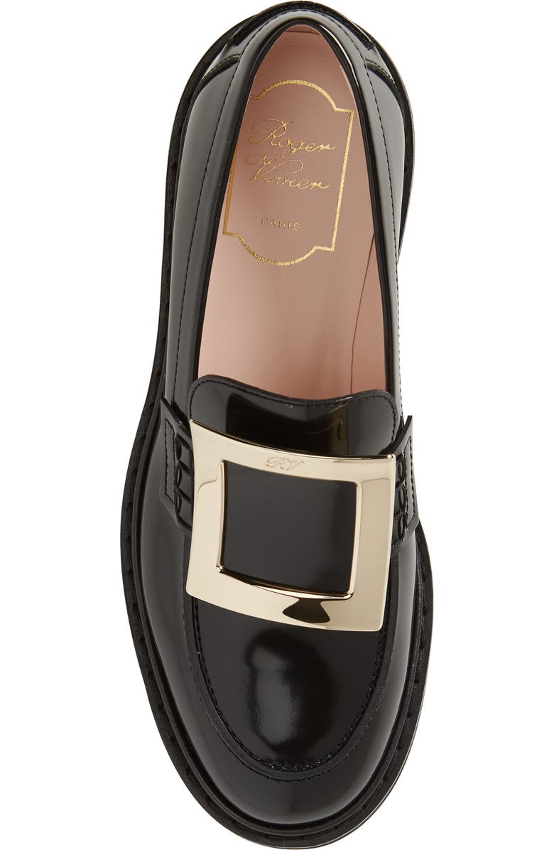 Roger Vivier Viv Rangers Buckle Leather Loafer, Alternate, color,