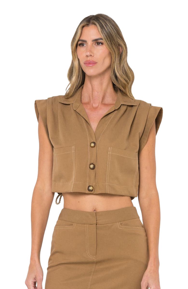 JBQ Preen Top, Alternate, color, Caramel