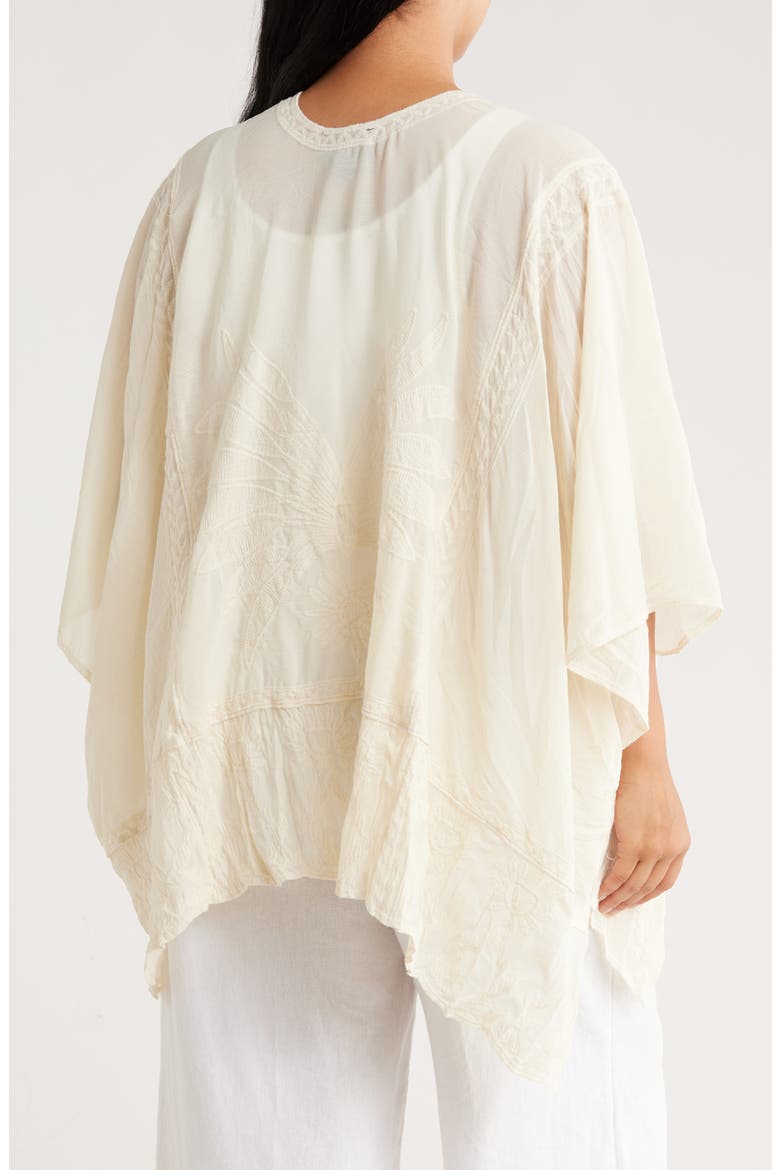 Embroidered Ruana, Alternate, color, WHITE