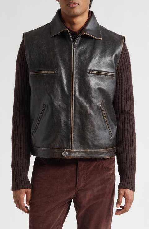 Leather Moto Vest