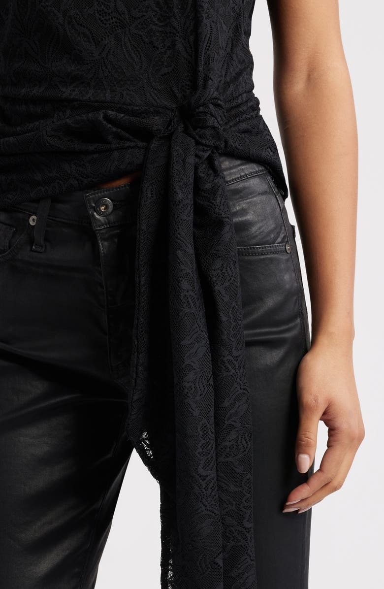 AFRM Batya Backless Lace Top, Alternate, color, Noir