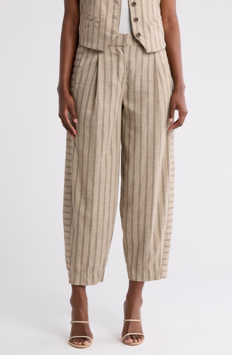 Democracy Barrel Leg Pleated Trousers, Main, color, 