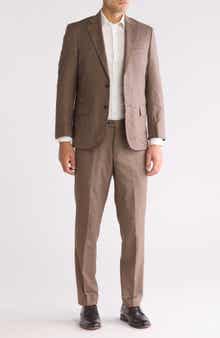 Scotch & Soda Modern Fit Brown Textured Wool Suit