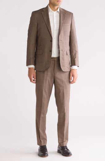 Scotch & Soda Modern Fit Brown Textured Wool Suit