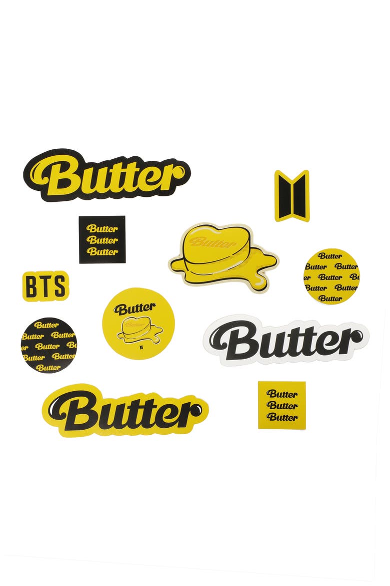 Butter Sticker Set, Main, color, YELLOW