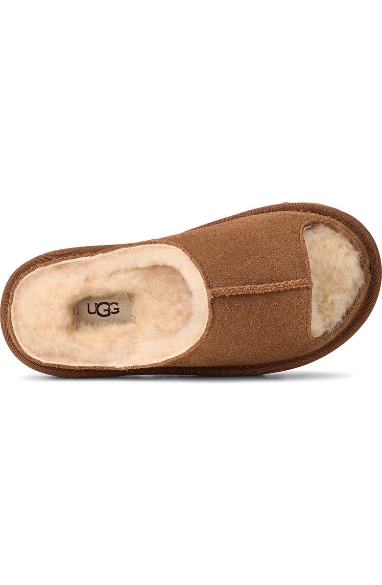 UGG<sup>®</sup> Kids' Greenport Genuine Shearling Lined Slide Sandal, Alternate, color, Chestnut