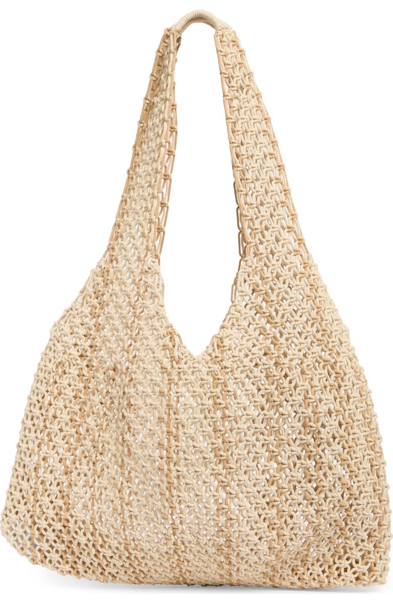 Collection XIIX Natural Stripe Macramé Large Tote Bag, Alternate, color,