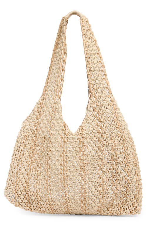 Collection Xiix Natural Stripe Macramé Large Tote Bag