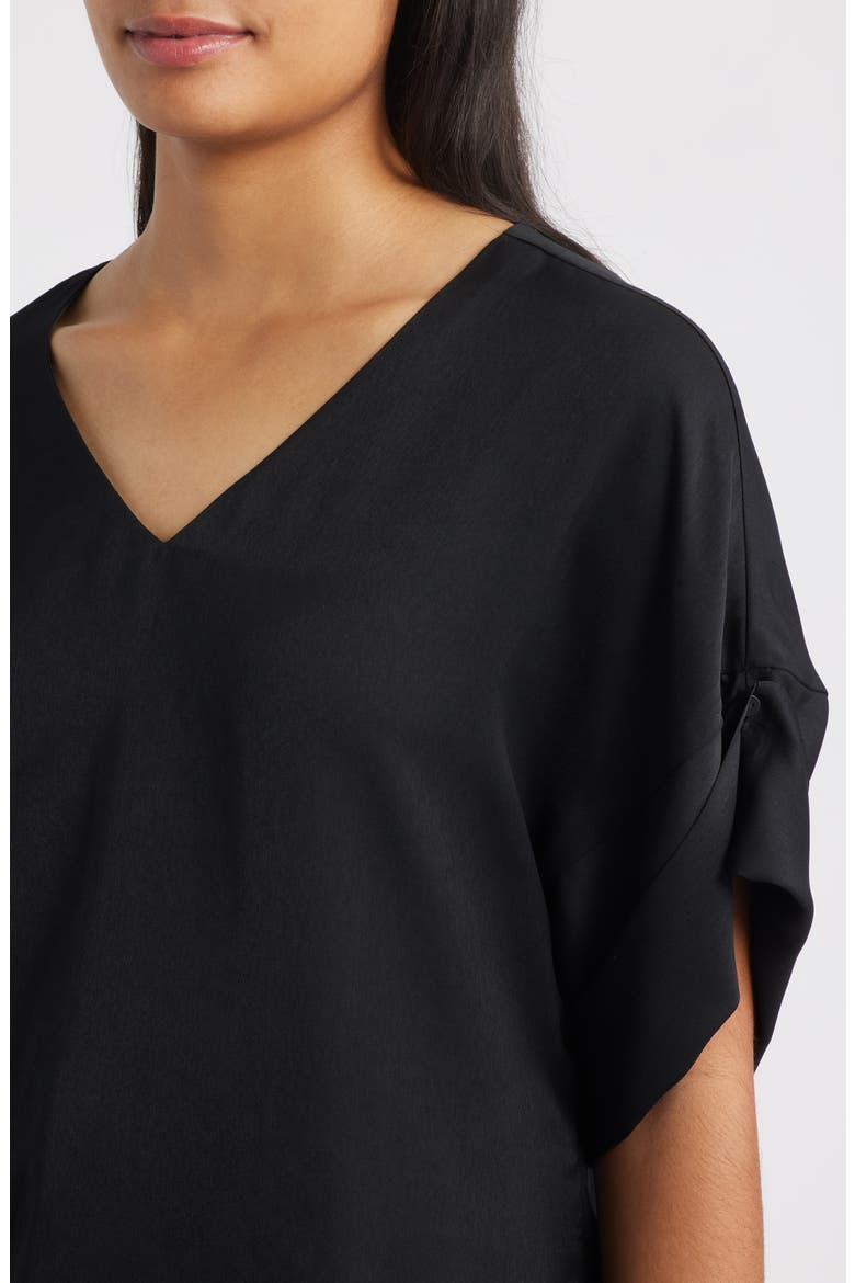 Roll Cuff Dolman Top, Alternate, color, BLACK