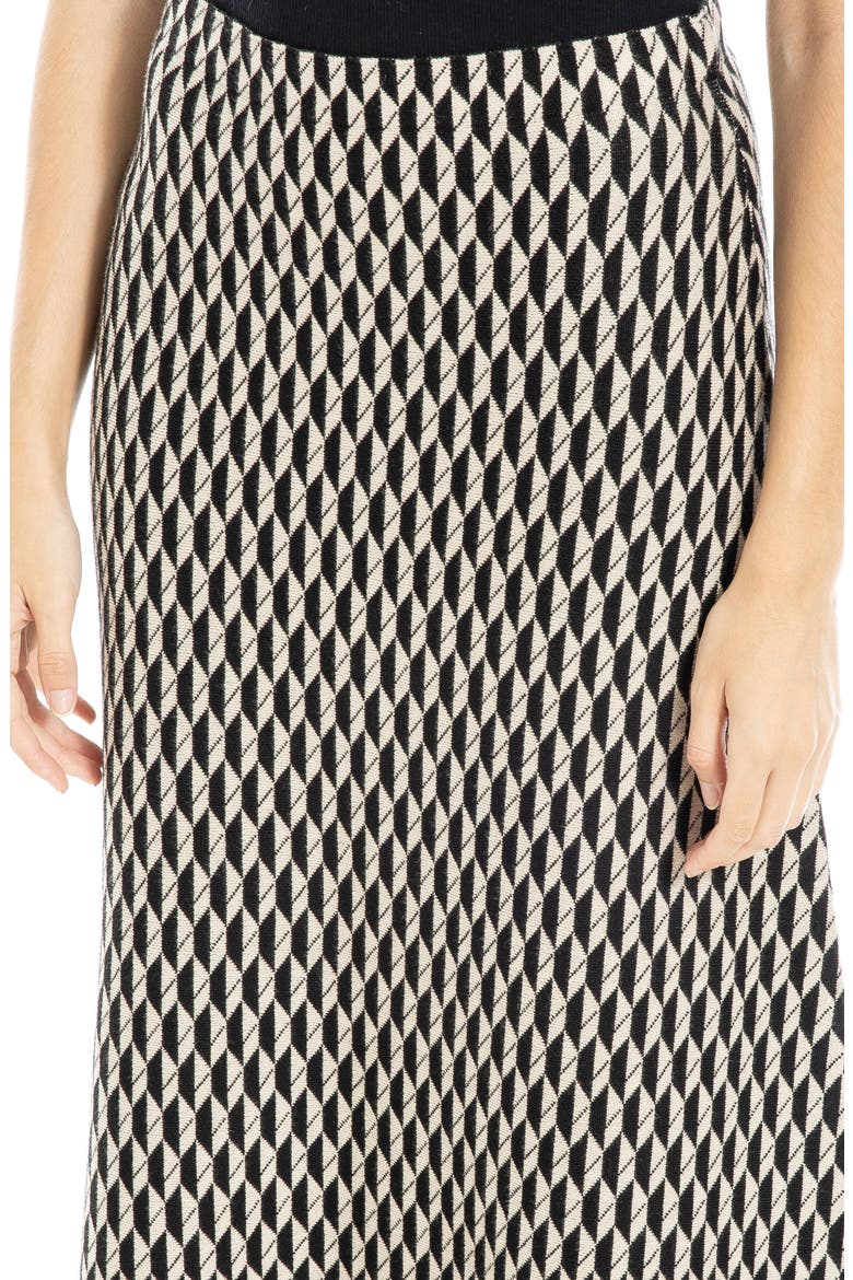 A-Lined Midi Sweater Skirt, Alternate, color, BLACK/ BONE LEAF