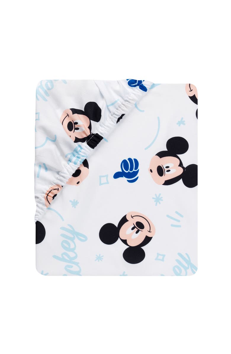 Lambs & Ivy Disney Baby Forever Mickey Mouse 3-Piece Crib Bedding Set, Alternate, color, Blue