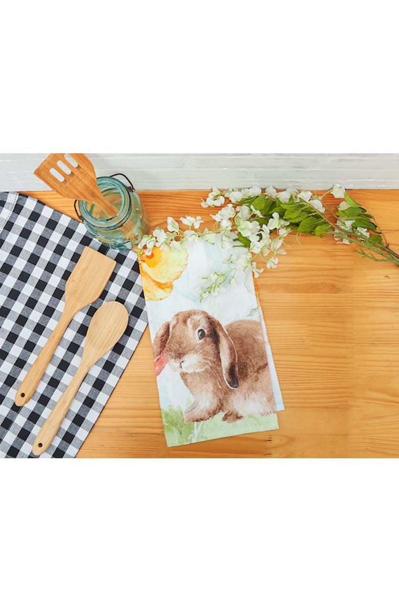 C&F Home Floppy Ear Easter Bunny Rabbit Spring Printed Flour Sack Kitchen Dishtowel, Alternate, color, White