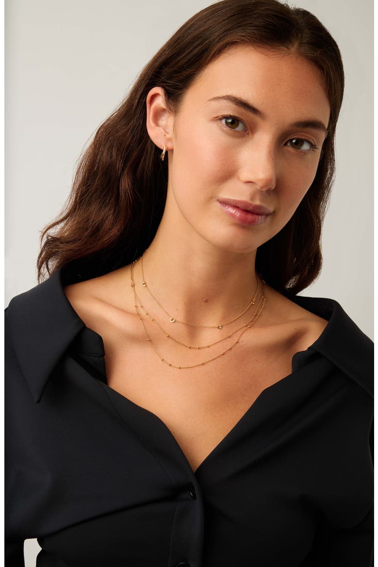 Molten Heart Mini Charm Choker, Alternate, color, GOLD