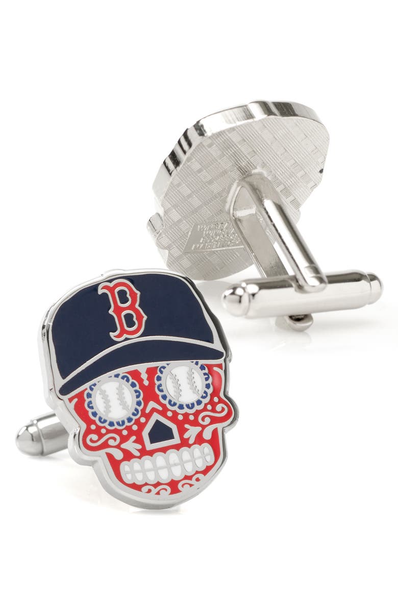 Cufflinks, Inc. Boston Red Sox Sugar Skull Cuff Links, Alternate, color, 
