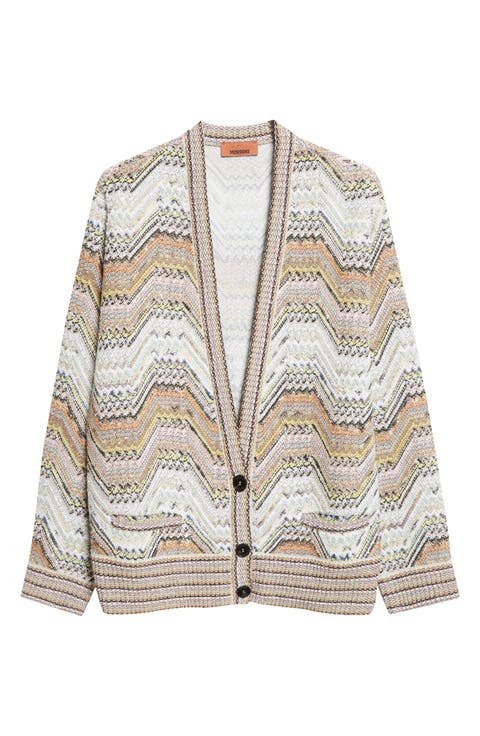 Metallic Zigzag Sequin Cardigan