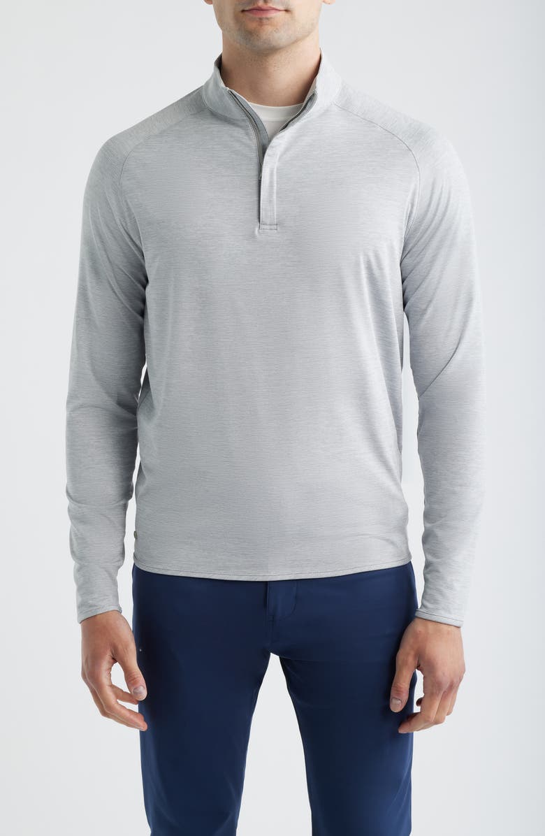 Peter Millar Crown Crafted Stealth Performance Quarter Zip Pullover, Main, color, Gale Grey