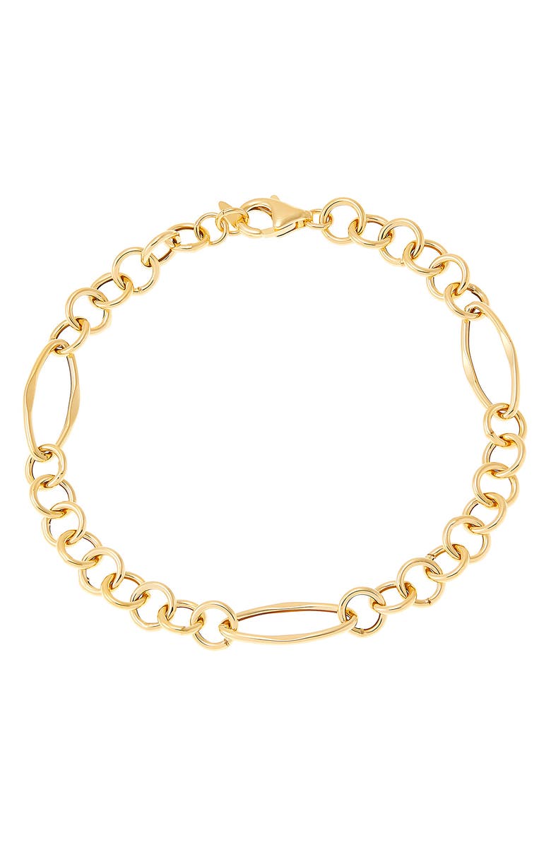 Frankie & Zoe 14K Yellow Gold Oval Station Chain Bracelet, Alternate, color, Yellow Gold