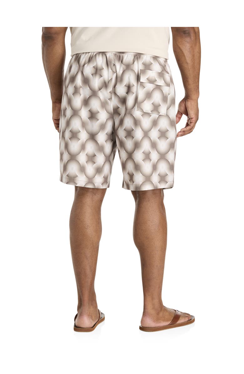 Psycho Bunny Big & Tall Baros Printed Swim Trunks, Alternate, color, Natural Linen