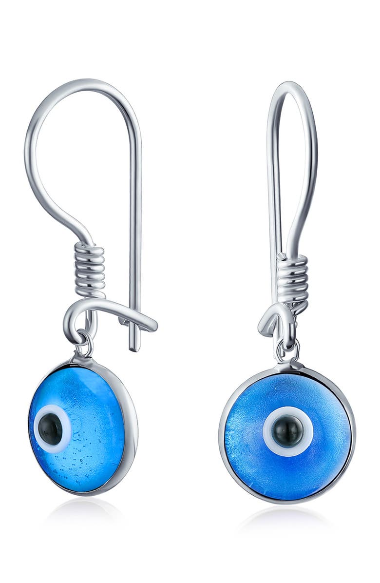 BLING JEWELRY Evil Eye Earrings and Bracelet Set, Alternate, color, Light Blue
