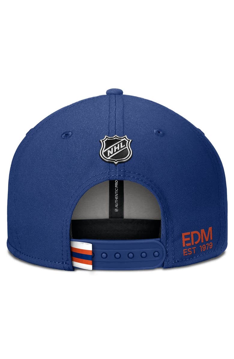 FANATICS Men's Fanatics Blue Edmonton Oilers Authentic Pro Prime Snapback Hat, Alternate, color, Royal