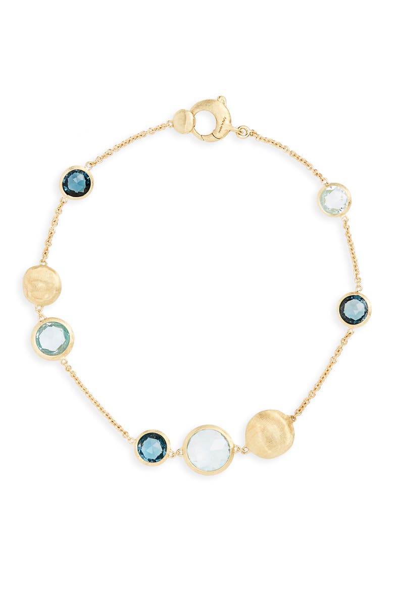 Jaipur 18K Yellow Gold Semiprecious Stone Bracelet, Main, color, YELLOW GOLD/ BLUE TOPAZ