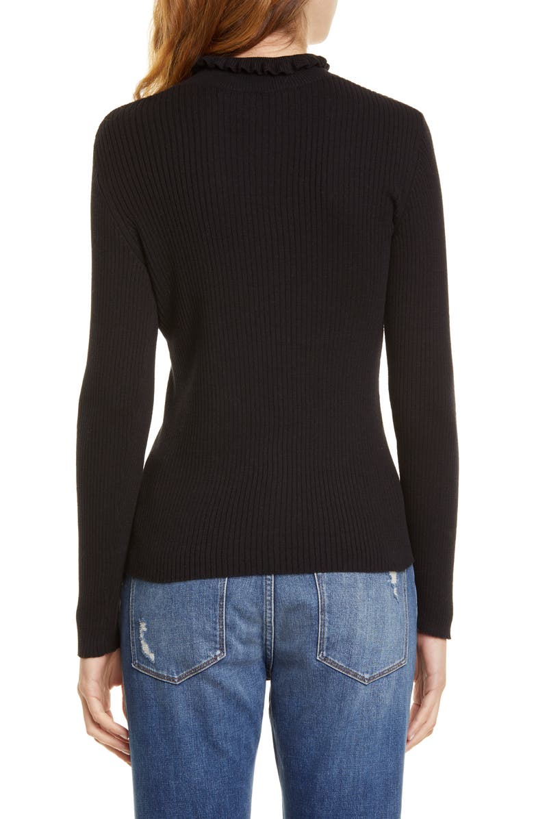 FRAME Ruffle Neck Sweater, Alternate, color,