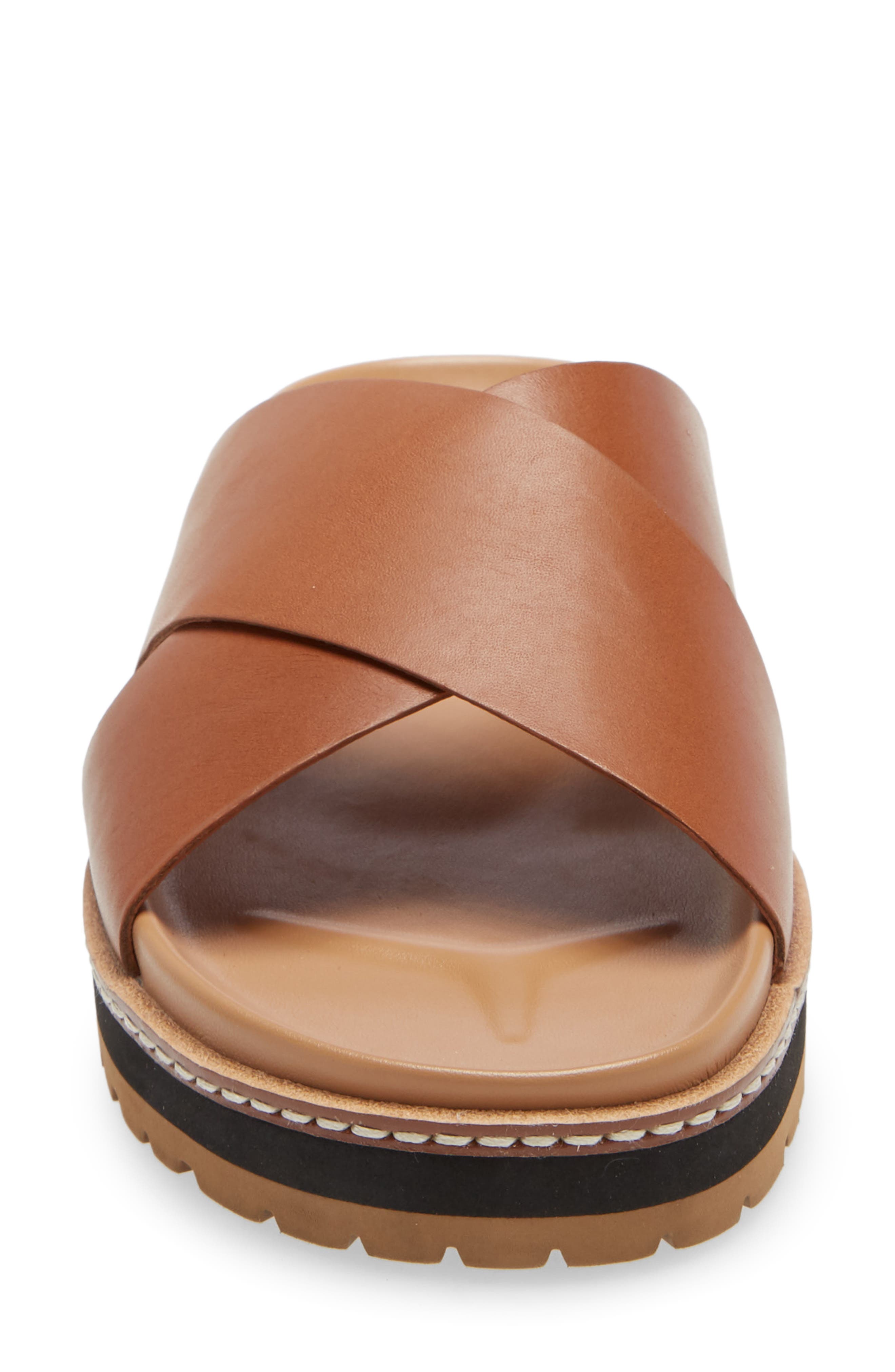 The Dayna Lug Sole Slide Sandal, Alternate, color, ENGLISH SADDLE