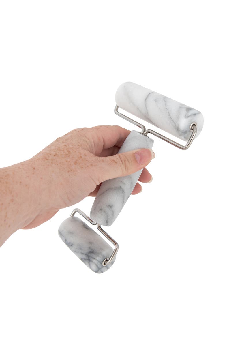 Artifacts Trading Company<sup>™</sup> Artifacts Trading Company Marble Double Pastry Roller, Alternate, color, White Matte