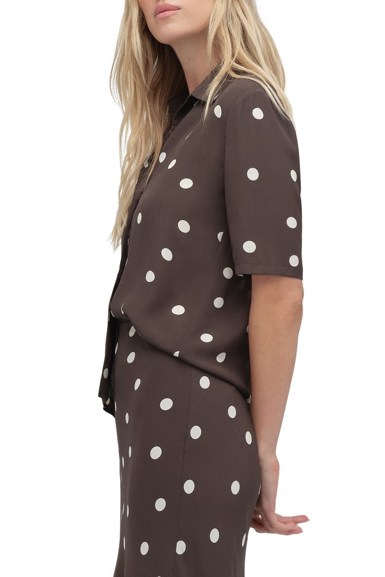 Sunny Polka Dot Button-Up Shirt, Alternate, color, ESPRESSO POLKA DOT