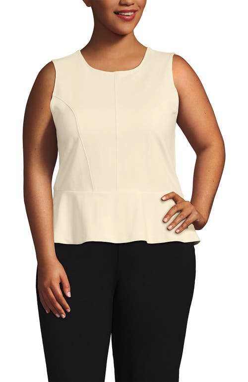 Lands' End Sleeveless Starfish Peplum Top In Neutral