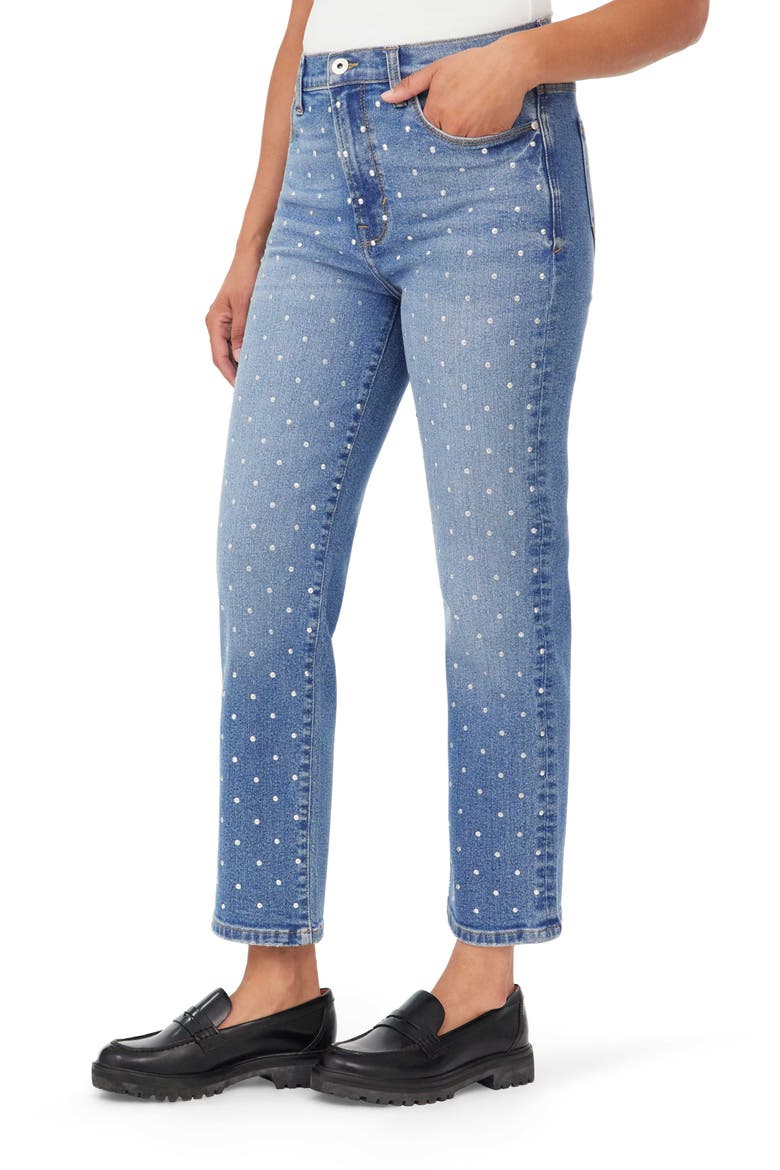 Ella Studded Ankle Straight Leg Jeans, Alternate, color, PIPPA