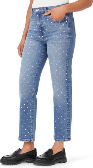 Ella Studded Ankle Straight Leg Jeans