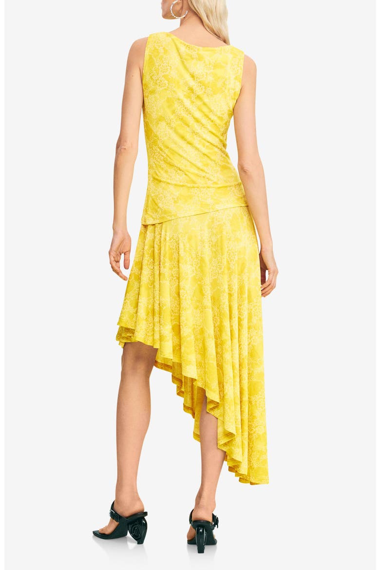 Floral Sleeveless Asymmetric Hem Dress, Alternate, color, YELLOW
