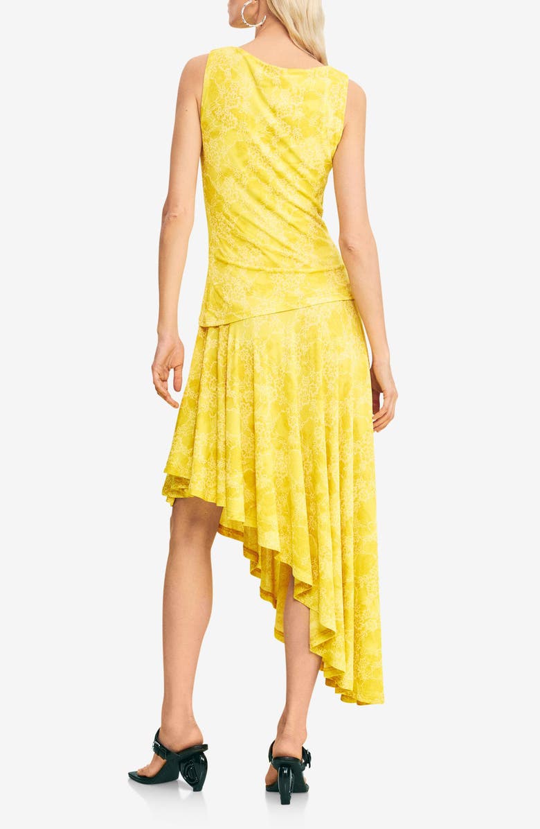 Desigual Floral Sleeveless Asymmetric Hem Dress, Alternate, color, Yellow