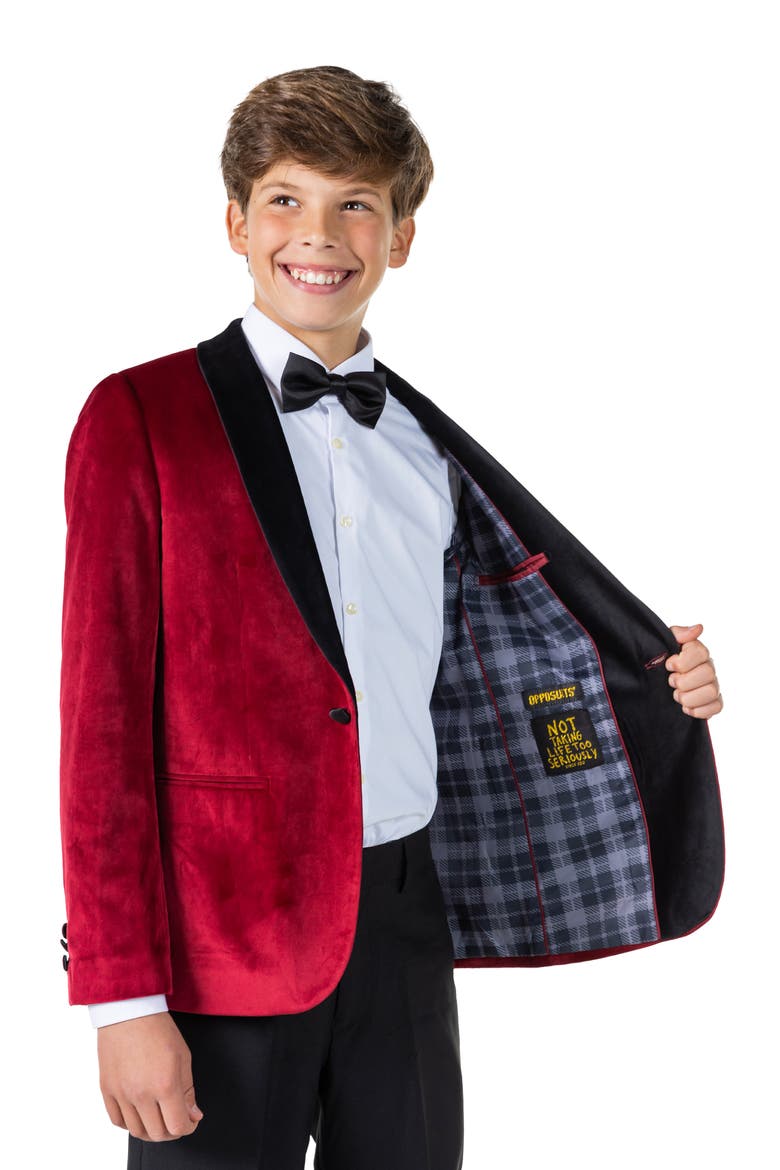 Kids' Dinner Jacket, Alternate, color, RED