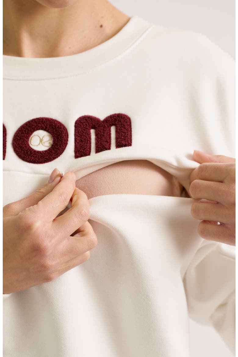 Mom Maternity & Nursing Sweatshirt, Alternate, color, Ivory