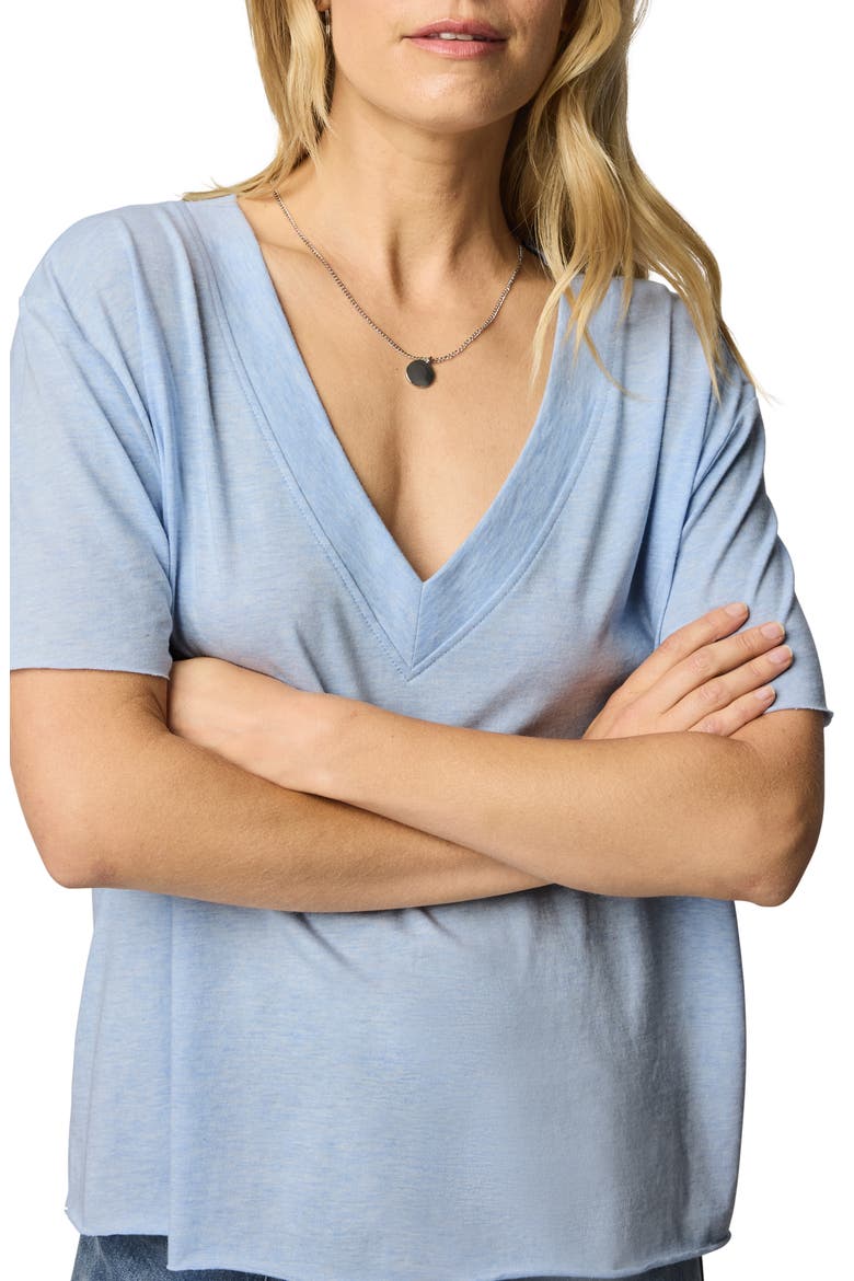 Kacey V-Neck T-Shirt, Alternate, color, SEA BREEZE HEATHER BLUE