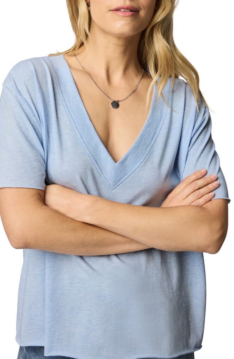 Splendid Kacey V-Neck T-Shirt, Alternate, color, Sea Breeze Heather Blue