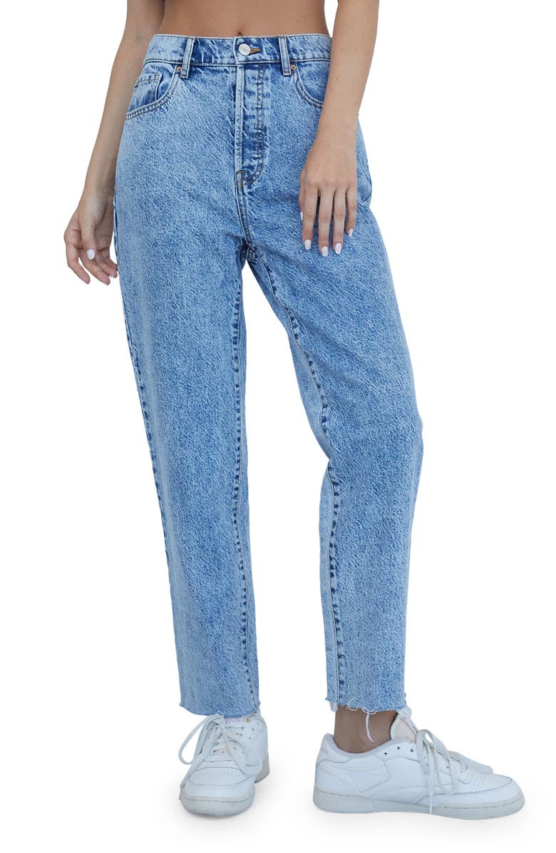PacSun Pacific Sunwear High Waist Raw Hem Straight Leg Jeans ...