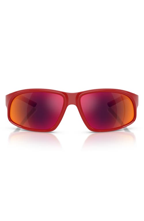 Scuderia Ferrari 64mm Oversize Irregular Sunglasses In Red