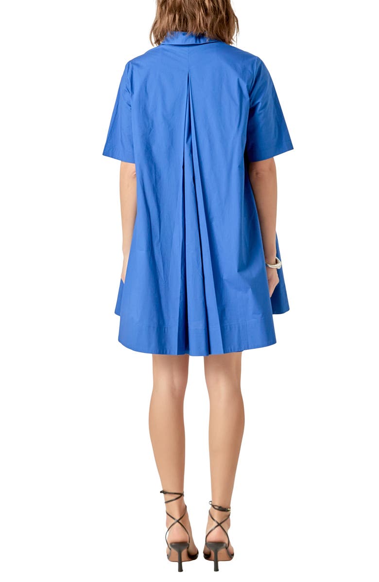 English Factory Trapeze Cotton Shirtdress, Alternate, color, Blue
