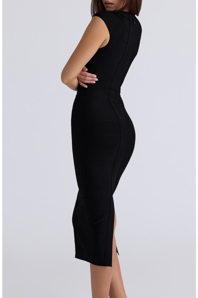 The Icon Bandage Midi Dress, Alternate, color, BLACK
